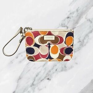 COACH Ashley Dot OP Art Multicolor Wristlet Pouch